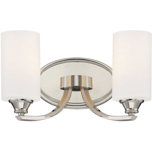 Tilbury 2 Light 14 inch Polished Nickel Bath Light Wall Light