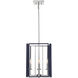 Champlin 4 Light 12.38 inch Navy with Polished Nickel Accents Pendant Ceiling Light in Navy/Polished Nickel