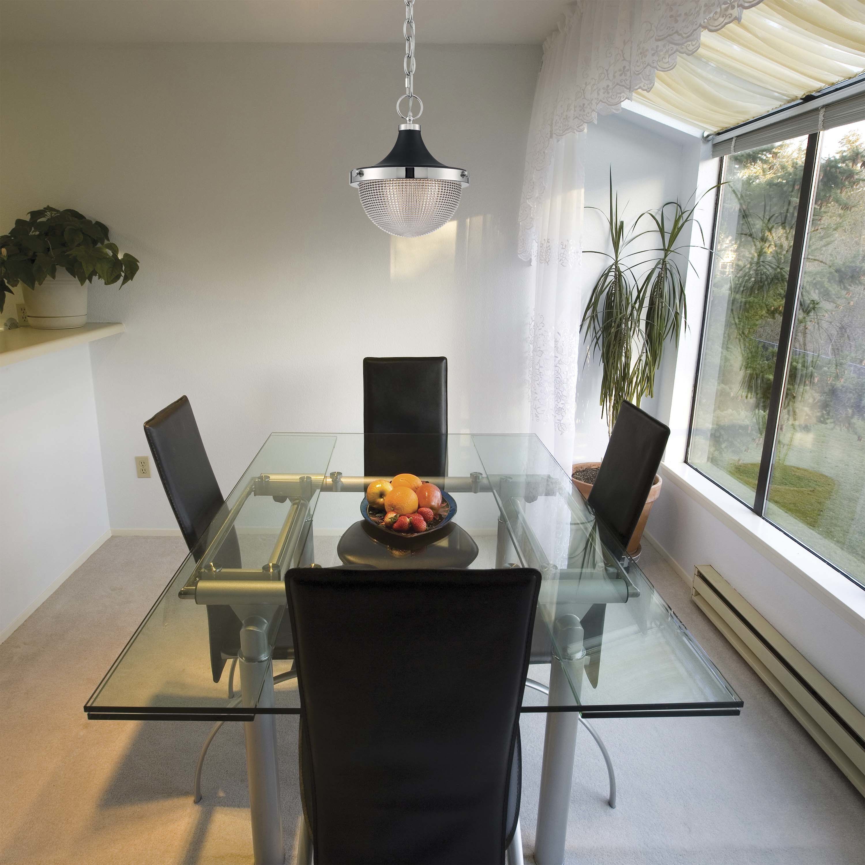 Faro 1 Light 10 inch Polished Nickel and Black Accents Pendant Ceiling Light