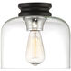 Ezra 1 Light 9 inch Black Flushmount Ceiling Light