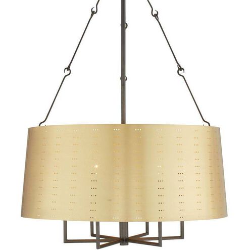 Felipe 6 Light 28 inch Antique Brass and English Bronze Chandelier Ceiling Light