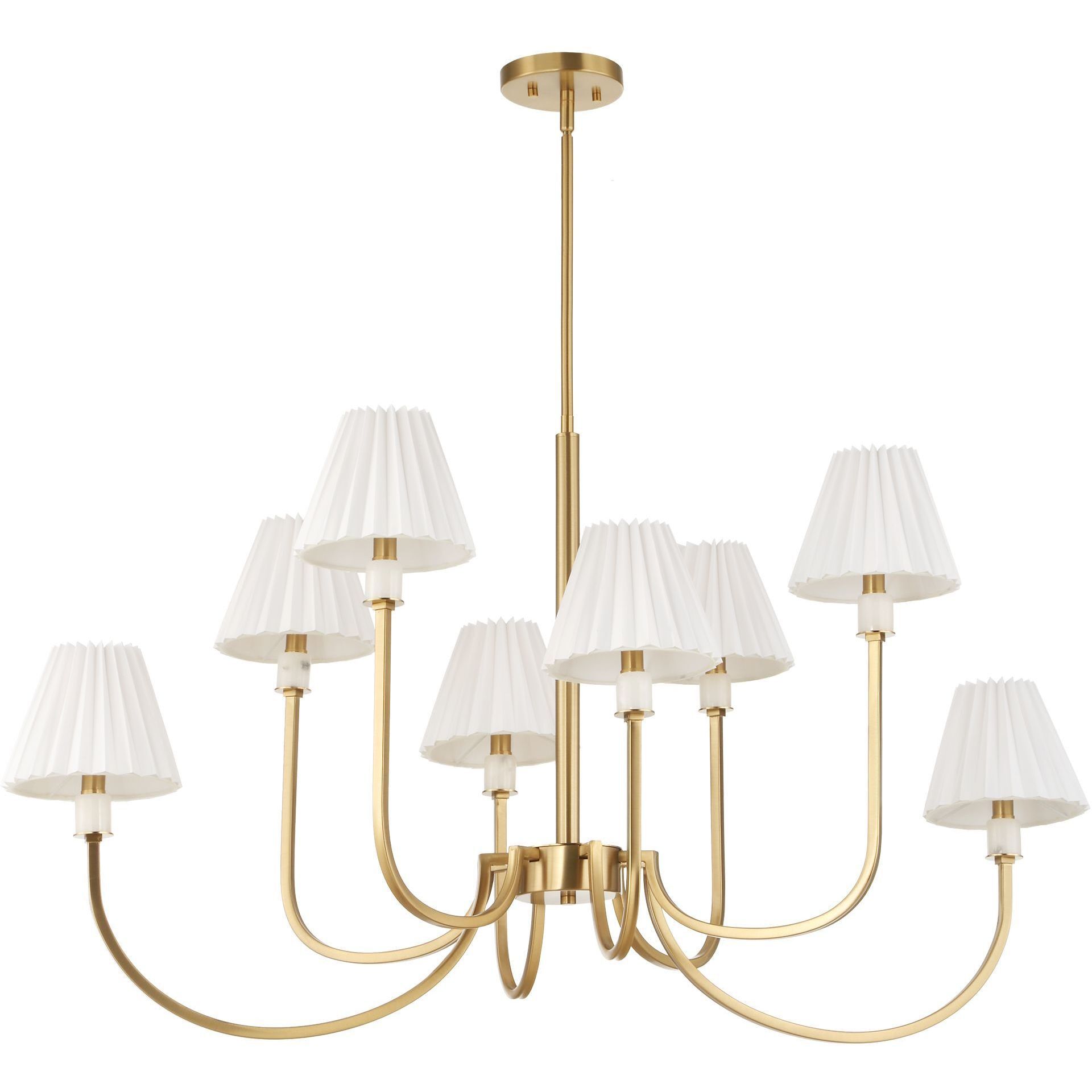 Poppins 8 Light 45 inch Warm Brass Chandelier Ceiling Light