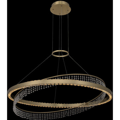 Saturno LED 36 inch Brushed Brass Pendant Ceiling Light in Firenze Clear