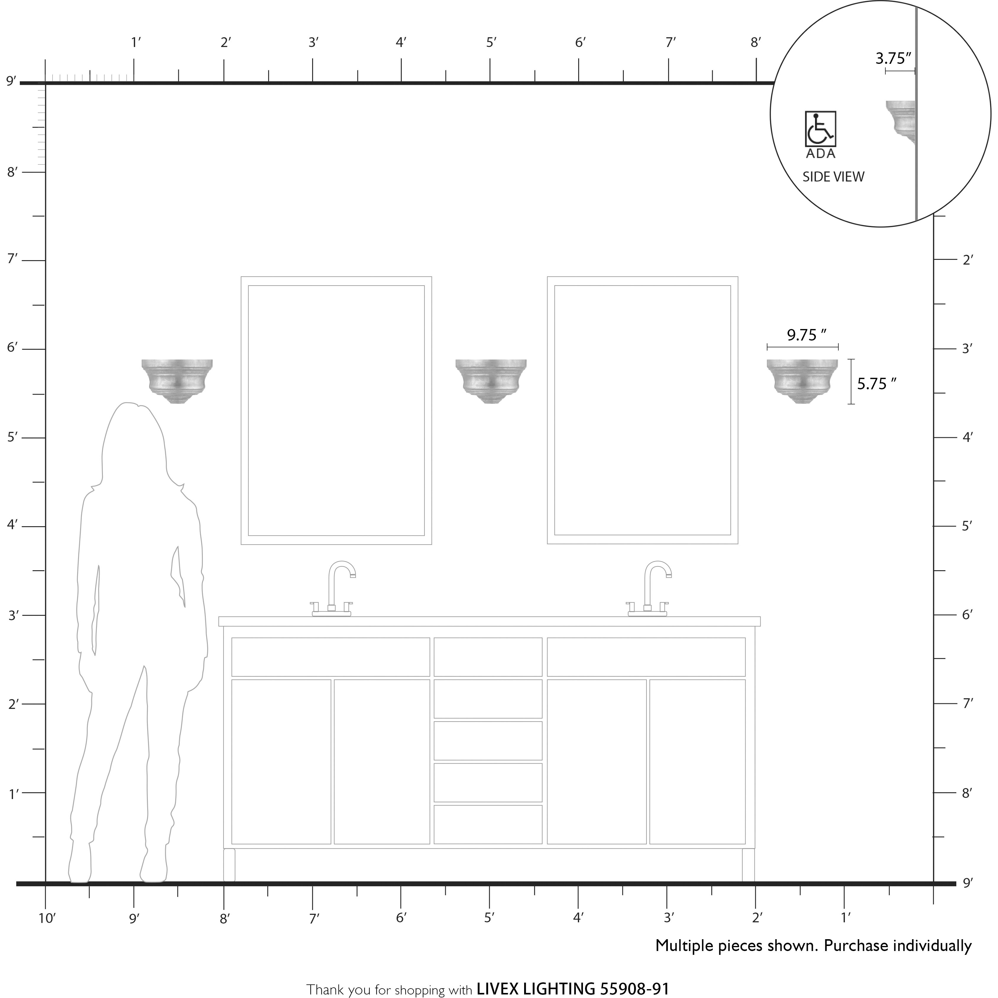 Endicott 1 Light 9.75 inch Brushed Nickel ADA ADA Sconce Wall Light