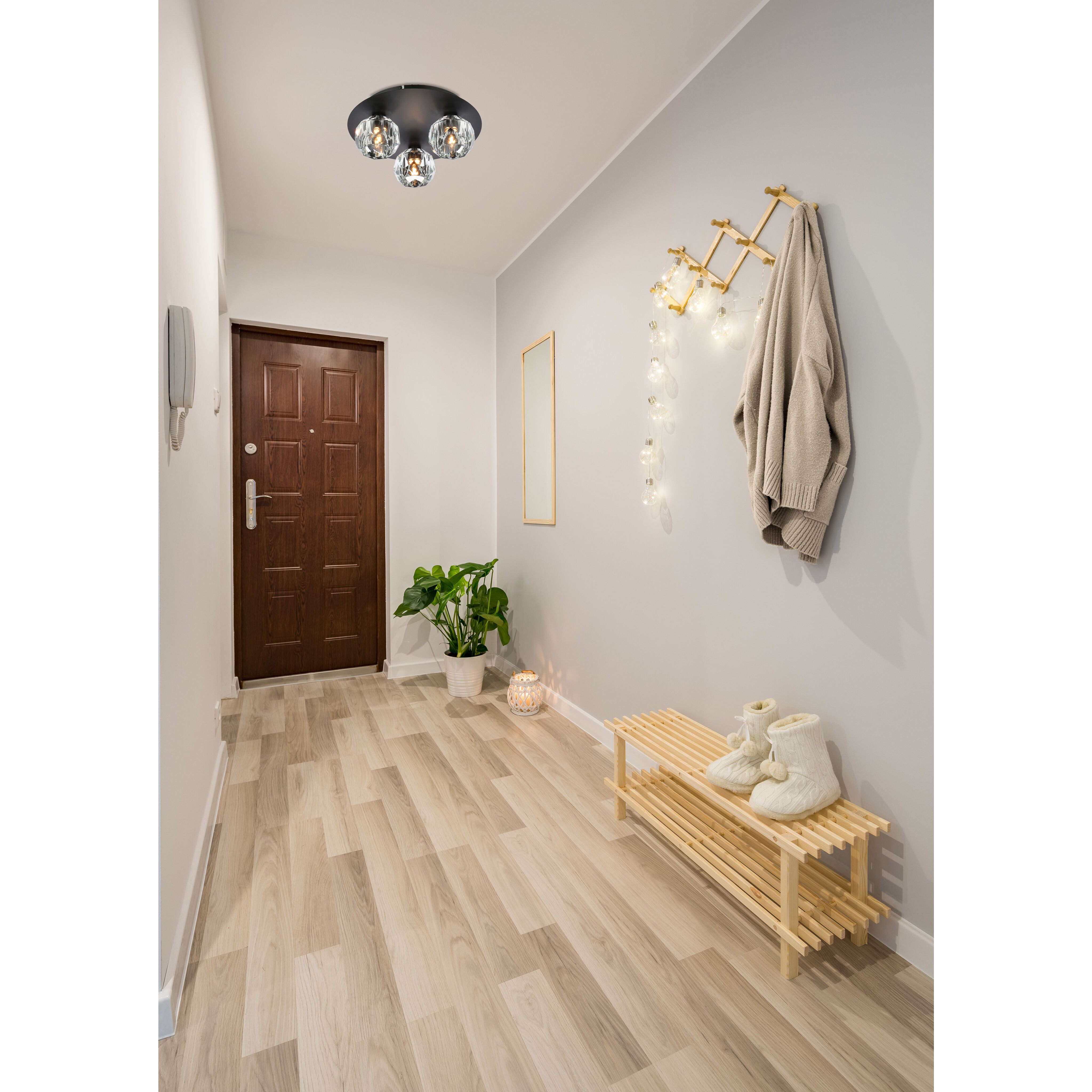 Graham 3 Light 12 inch Black Flush Mount Ceiling Light