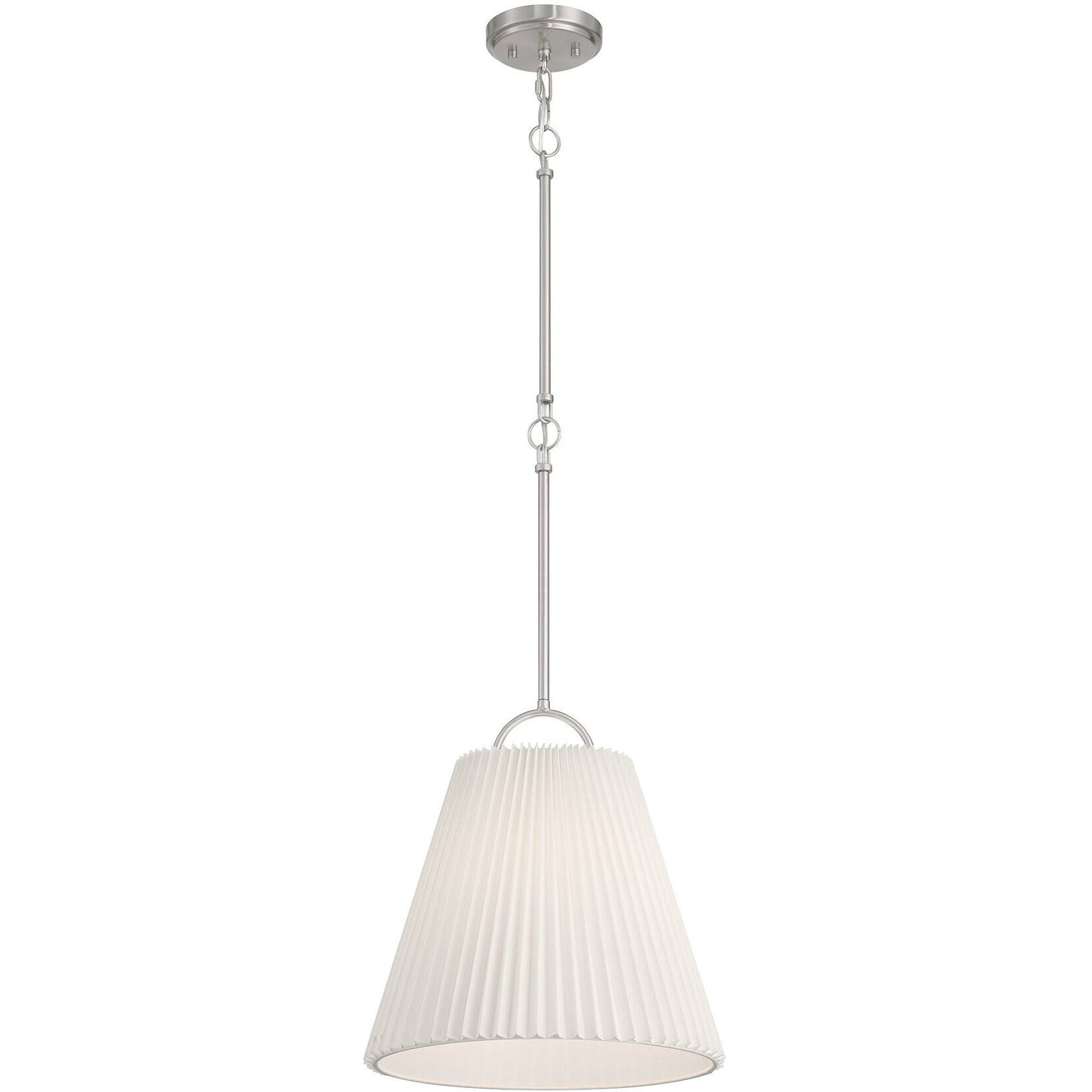 Scandinavian 1 Light 15 inch Brushed Nickel Pendant Ceiling Light