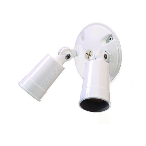 Cast Aluminum 2 Light 5 inch Gloss White Exterior Floodlight
