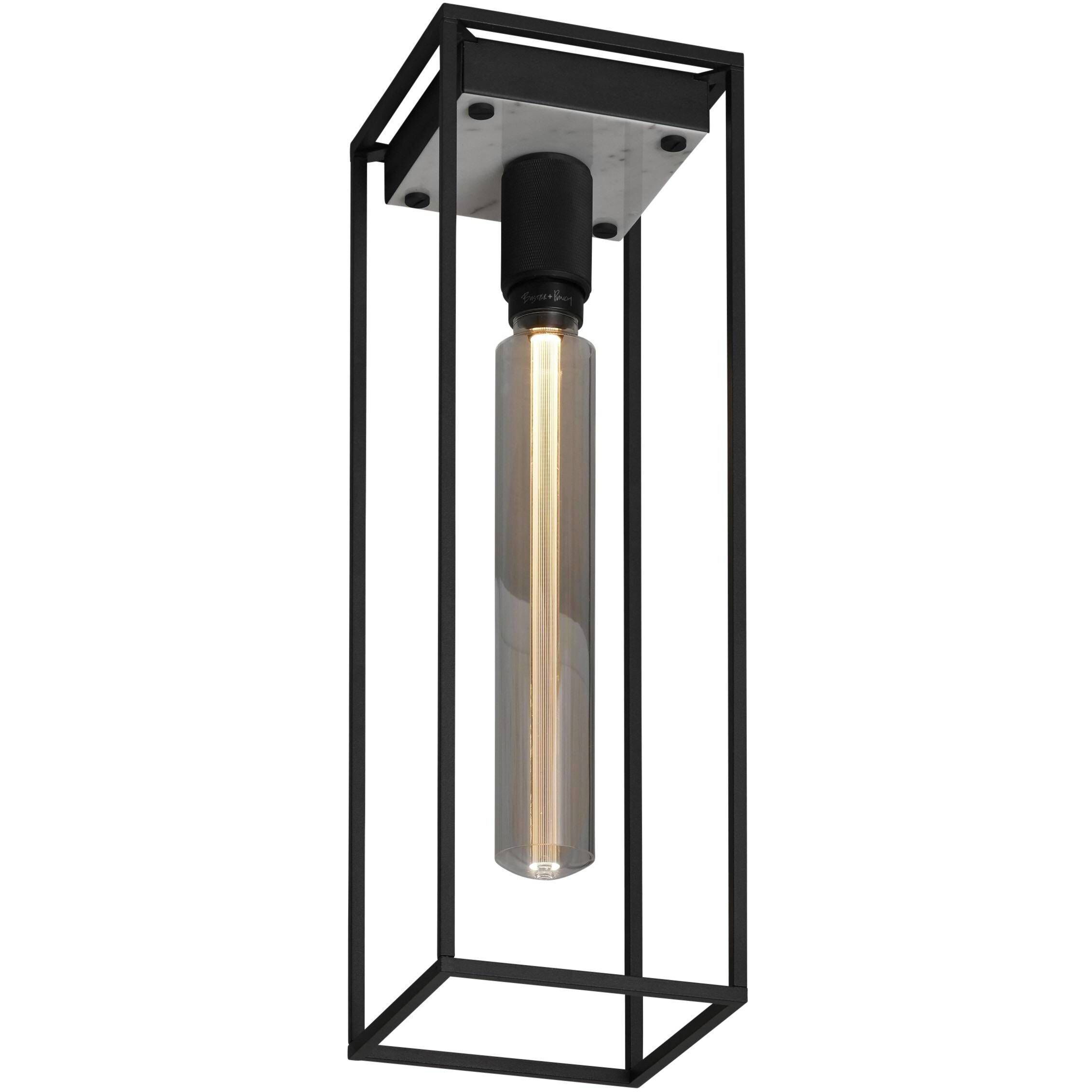 Caged 1 Light 6.69 inch White Marble Semi-Flush Mount Ceiling Light