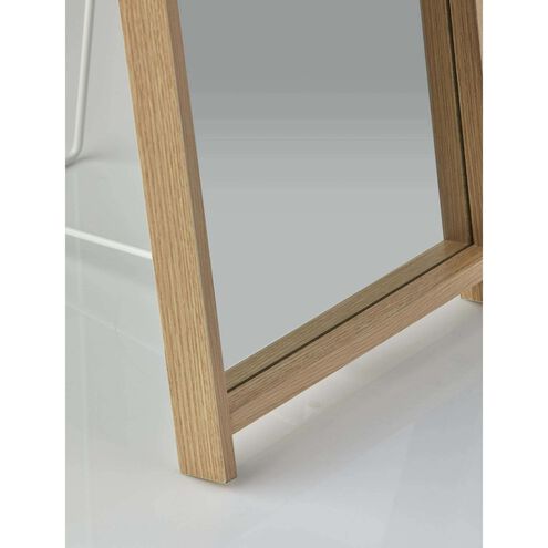 Abigail 61 X 13 inch Natural Veneer Frame with Chrome Plated Tube Floor Mirror