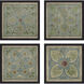 Geometrics Blue and Multi and Green and Beige Framed Art
