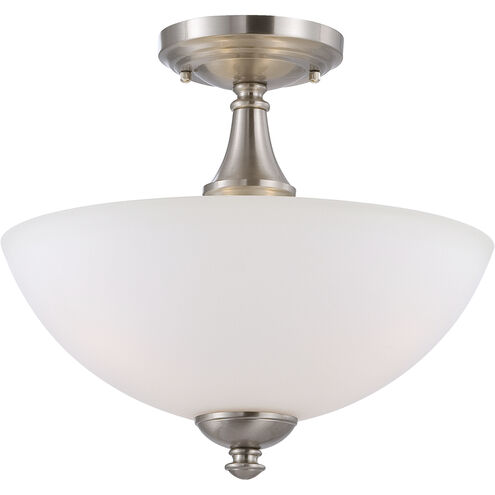 Patton 3 Light 13 inch Brushed Nickel Semi Flush Mount Ceiling Light