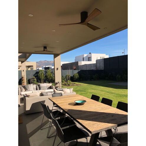 Atlas Irene-3H 52 inch Textured Bronze with Walnut Tone Blades Ceiling Mount Paddle Fan, Flush Mounted