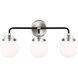 Ian K. Fowler Cafe 3 Light 21.75 inch Brushed Nickel Wall Bath Fixture Wall Light