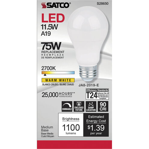 Lumos LED Medium 11.50 watt 120 2700K Light Bulb