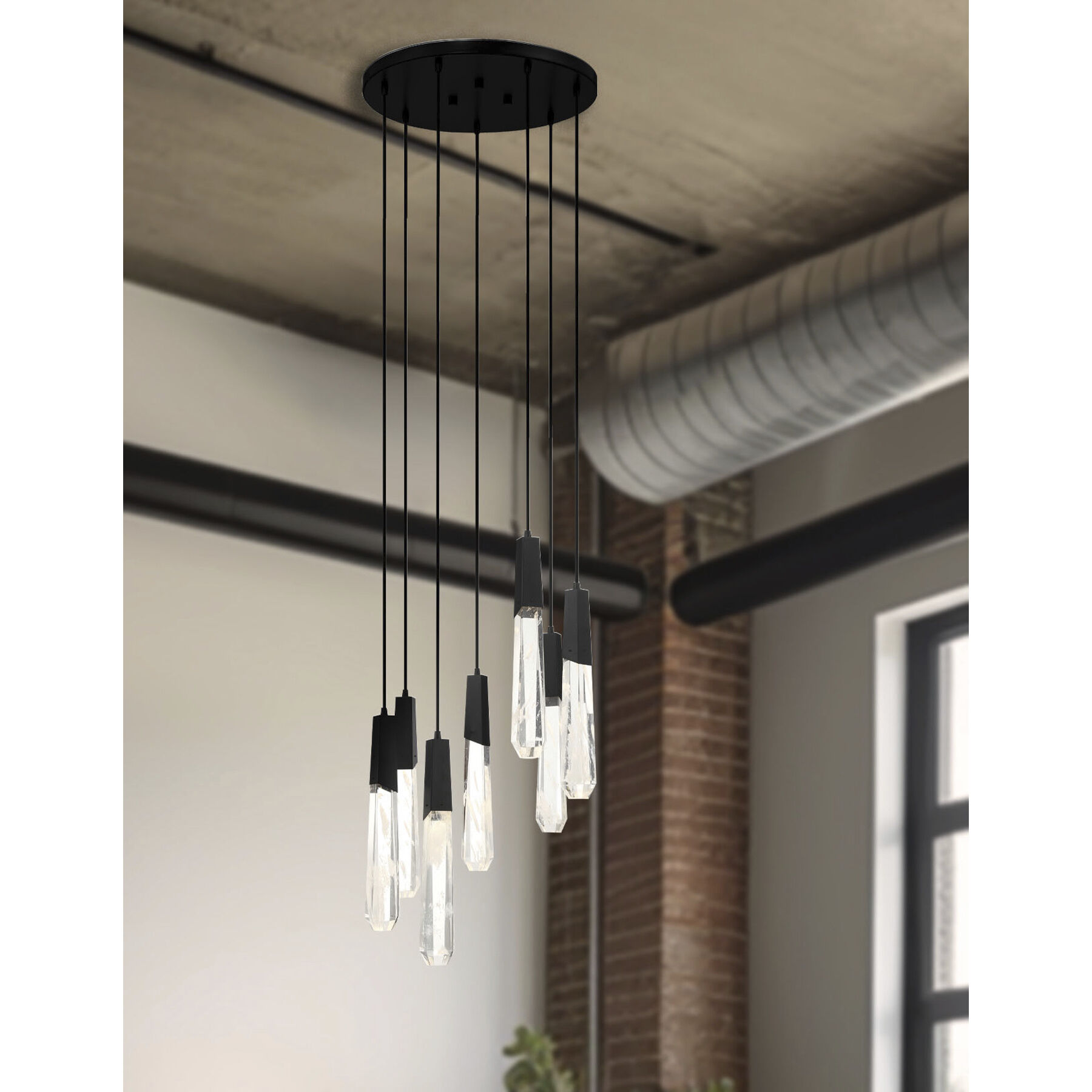 Drifting Droplets LED Coal Pan Pendant Ceiling Light