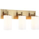 Candela Wall Sconce Wall Light in Aged Gold Brass and Opal Glass