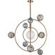 Orbital LED 35 inch Aged Brass Chandelier Ceiling Light