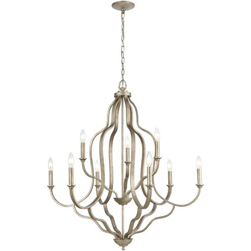 Lanesboro 9 Light 34 inch Dusted Silver Chandelier Ceiling Light