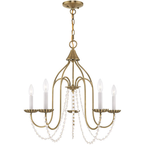 Alessia 5 Light 24 inch Antique Brass Chandelier Ceiling Light