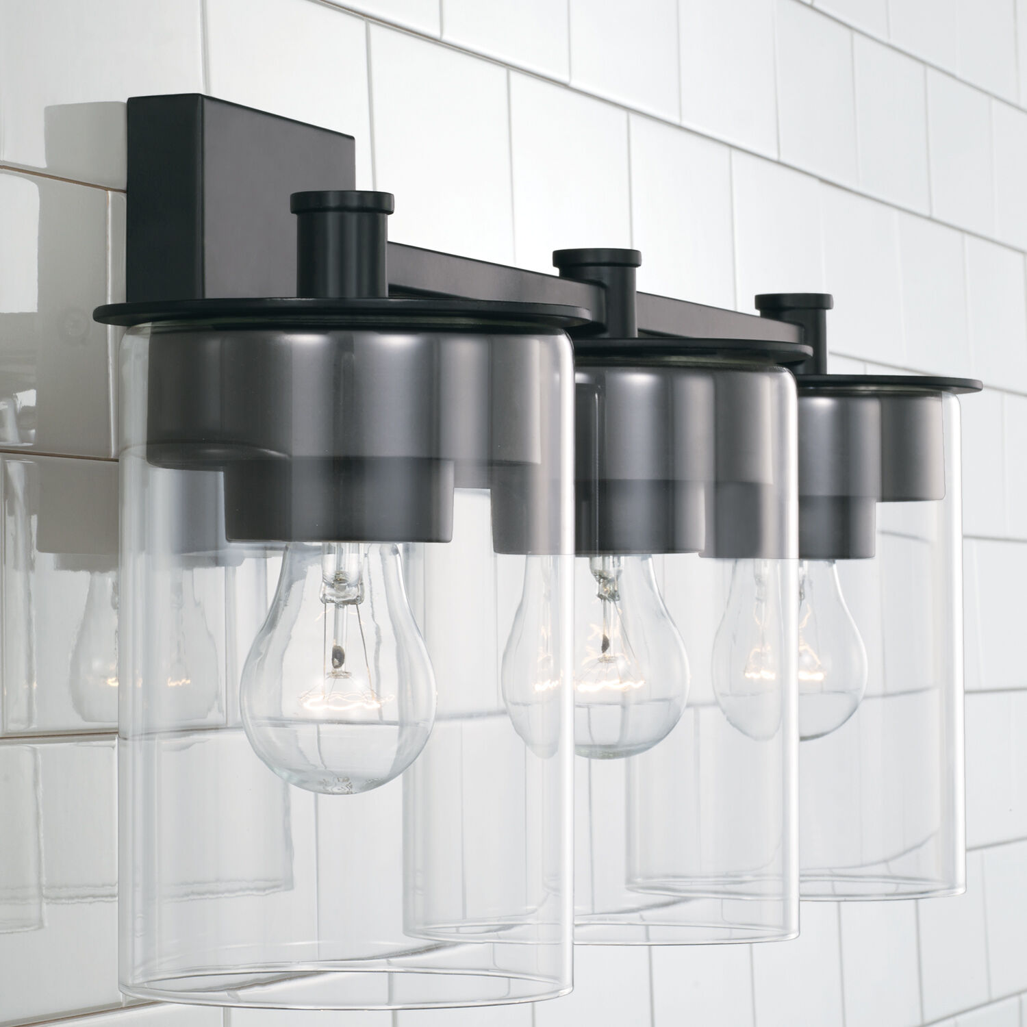 Mason 3 Light 21 inch Matte Black Vanity Light Wall Light