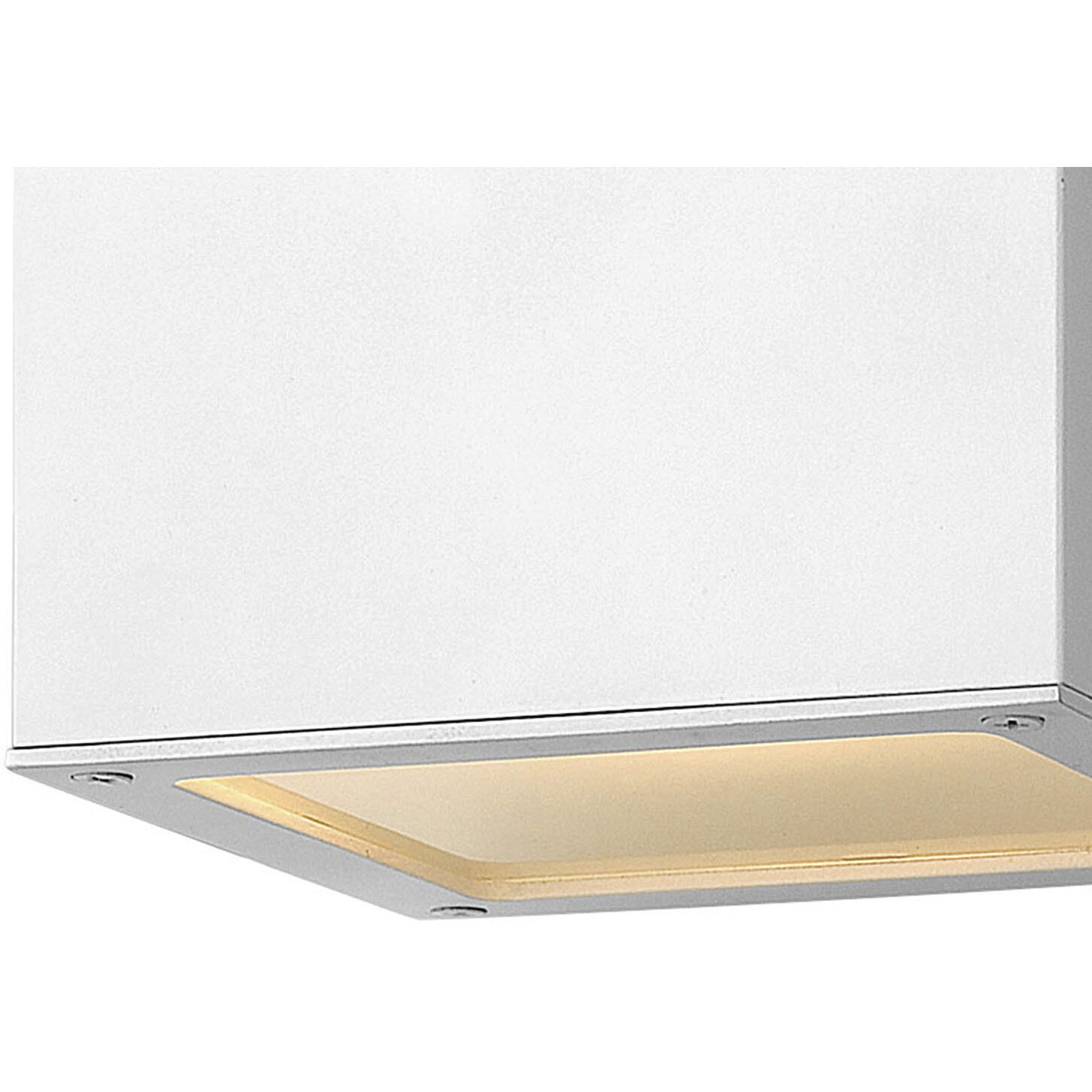 Kube LED 6 inch Satin White Outdoor Wall Mount Lantern, Down Light