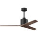 Atlas Mollywood 52 inch Matte Black with Walnut Tone Blades Ceiling Fan
