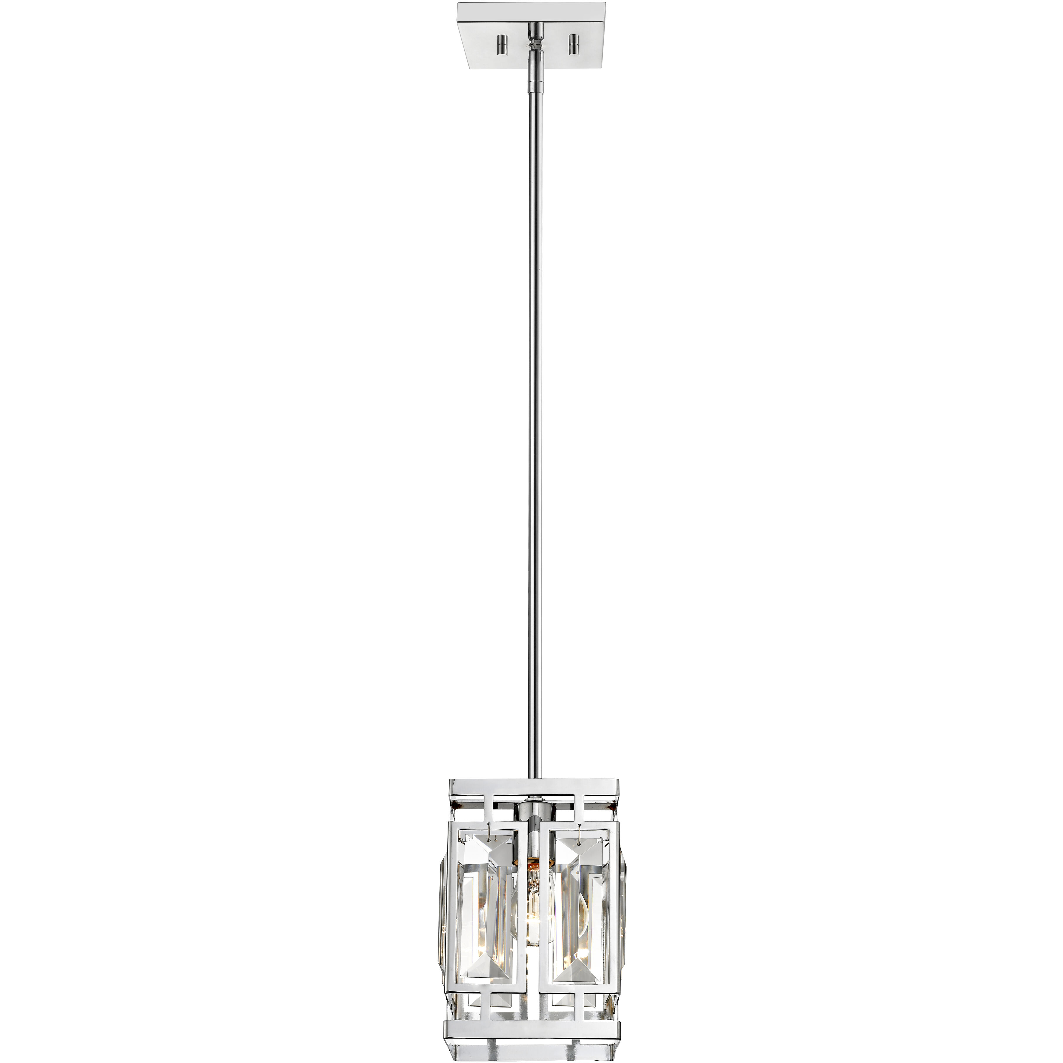 Mersesse 1 Light 6.5 inch Chrome Pendant Ceiling Light in 3.52, Clear and Chrome