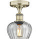 Fenton 1 Light 6.5 inch Antique Brass Semi-Flush Mount Ceiling Light