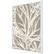 Mudcloth Foliage Beige and Brown and Neutral and White Framed Art