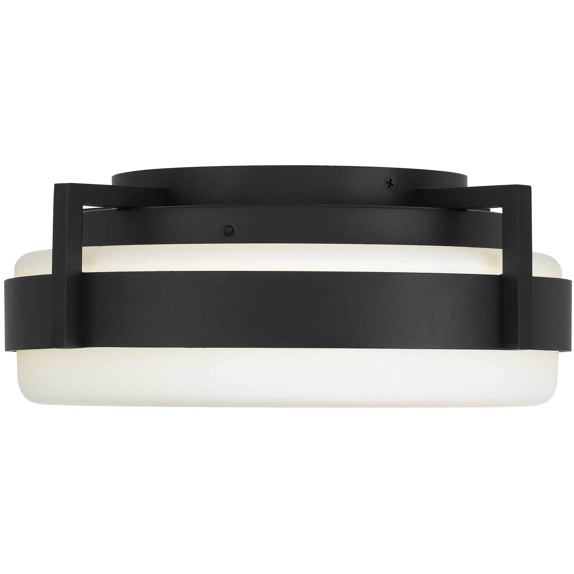 Ted LED 12 inch Sand Black Outdoor Flush Mount