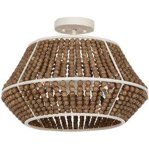 Gilmer 2 Light 18.5 inch Plaster / Beige Washed Wood Semi-Flush Mount Ceiling Light