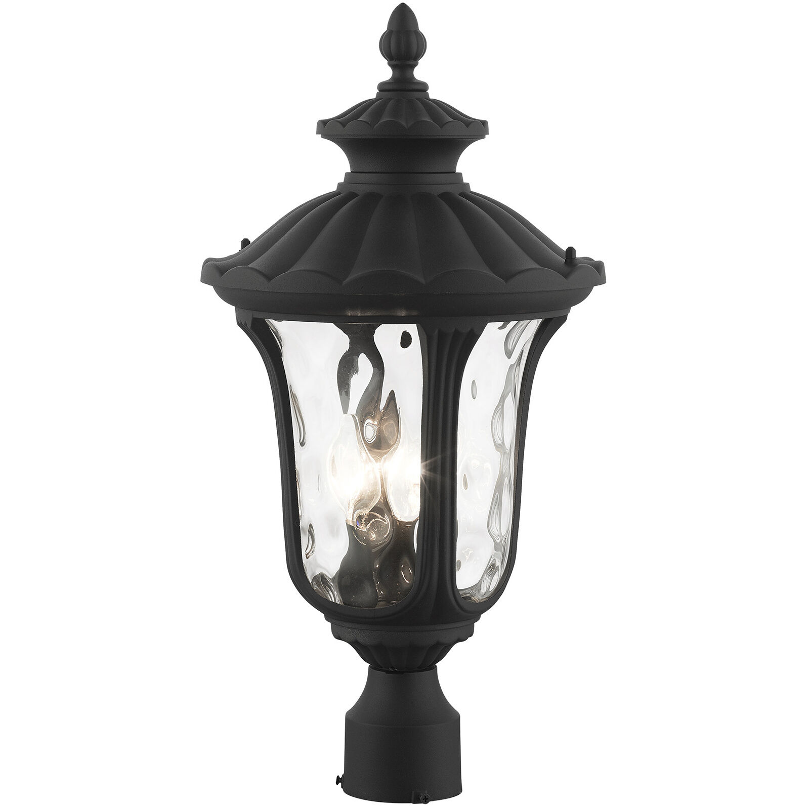 Oxford 3 Light 22 inch Textured Black Outdoor Post Top Lantern