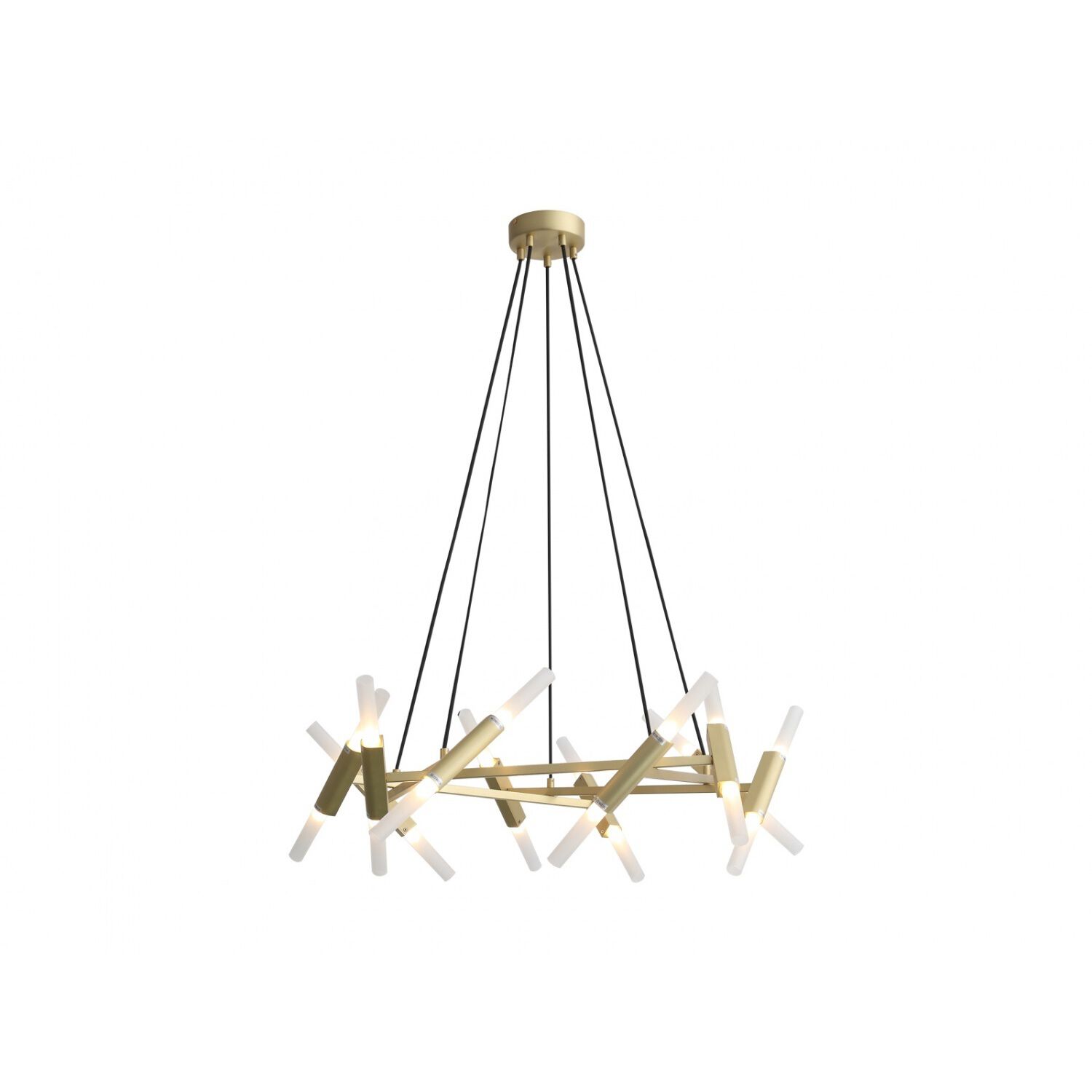 Manhattan Ave. LED 36 inch Brushed Brass Chandelier Ceiling Light