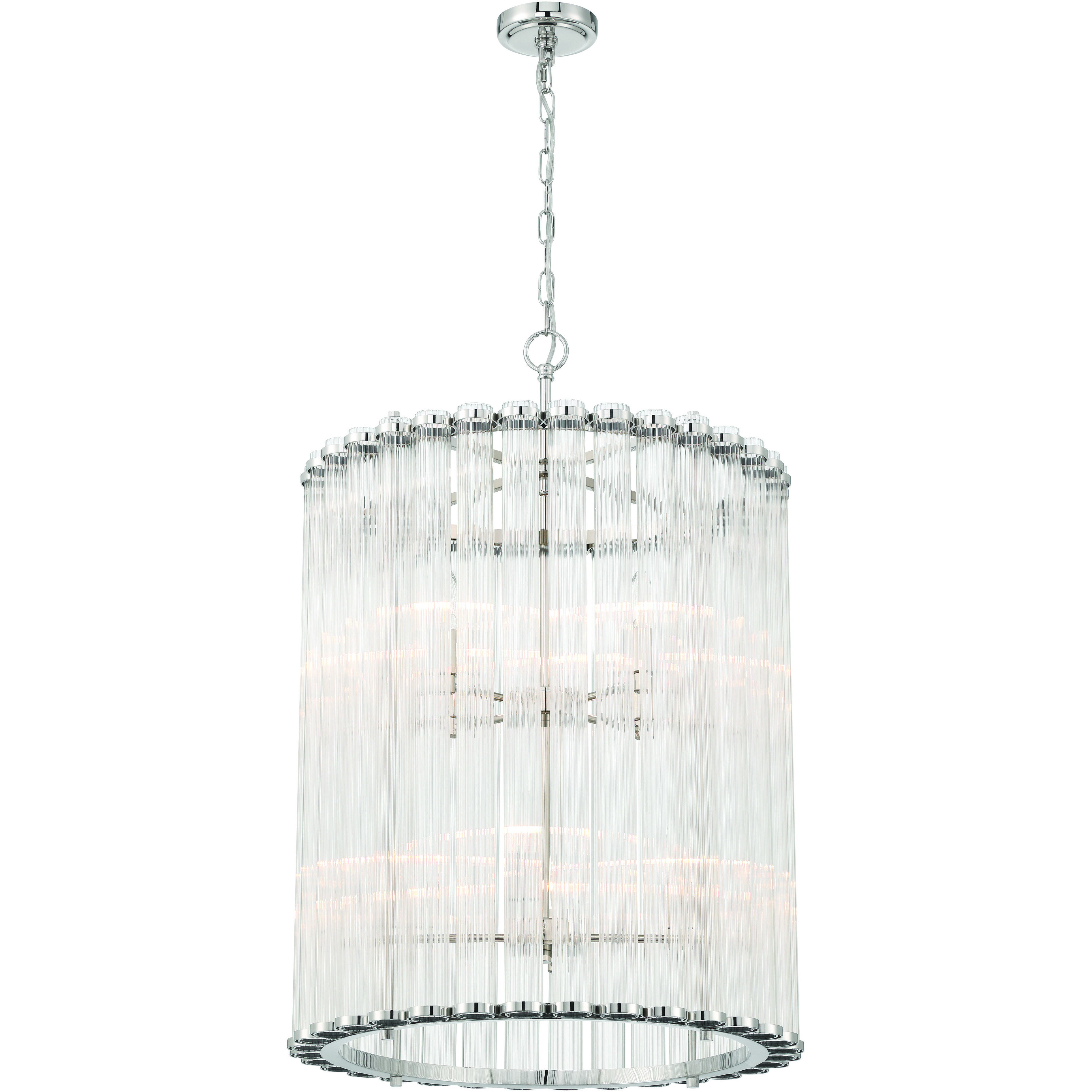 Glasbury 8 Light 22 inch Polished Nickel Chandelier Ceiling Light