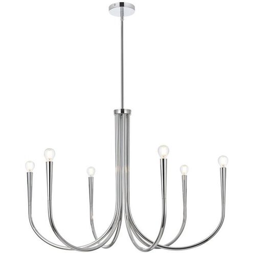 Layne 6 Light 36 inch Chrome Chandelier Ceiling Light