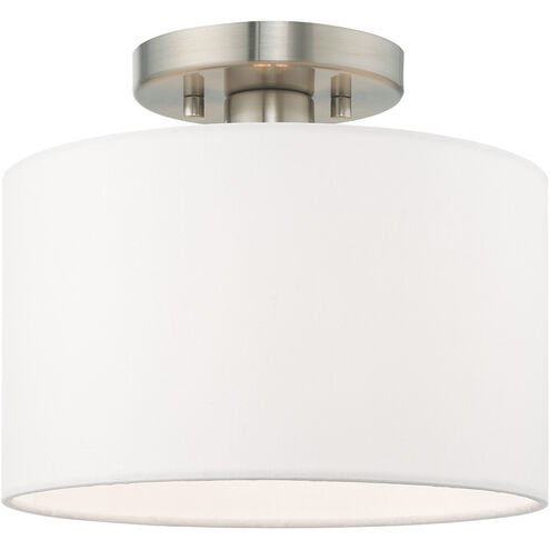 Clark 1 Light 10 inch Brushed Nickel Semi-Flush Mount Ceiling Light