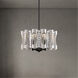 Twilight 4 Light Antique Silver Pendant Ceiling Light in Optic, Adjustable Height