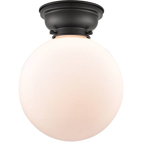 Aditi X-Large Beacon LED 10 inch Matte Black Flush Mount Ceiling Light in Matte White Glass, Aditi