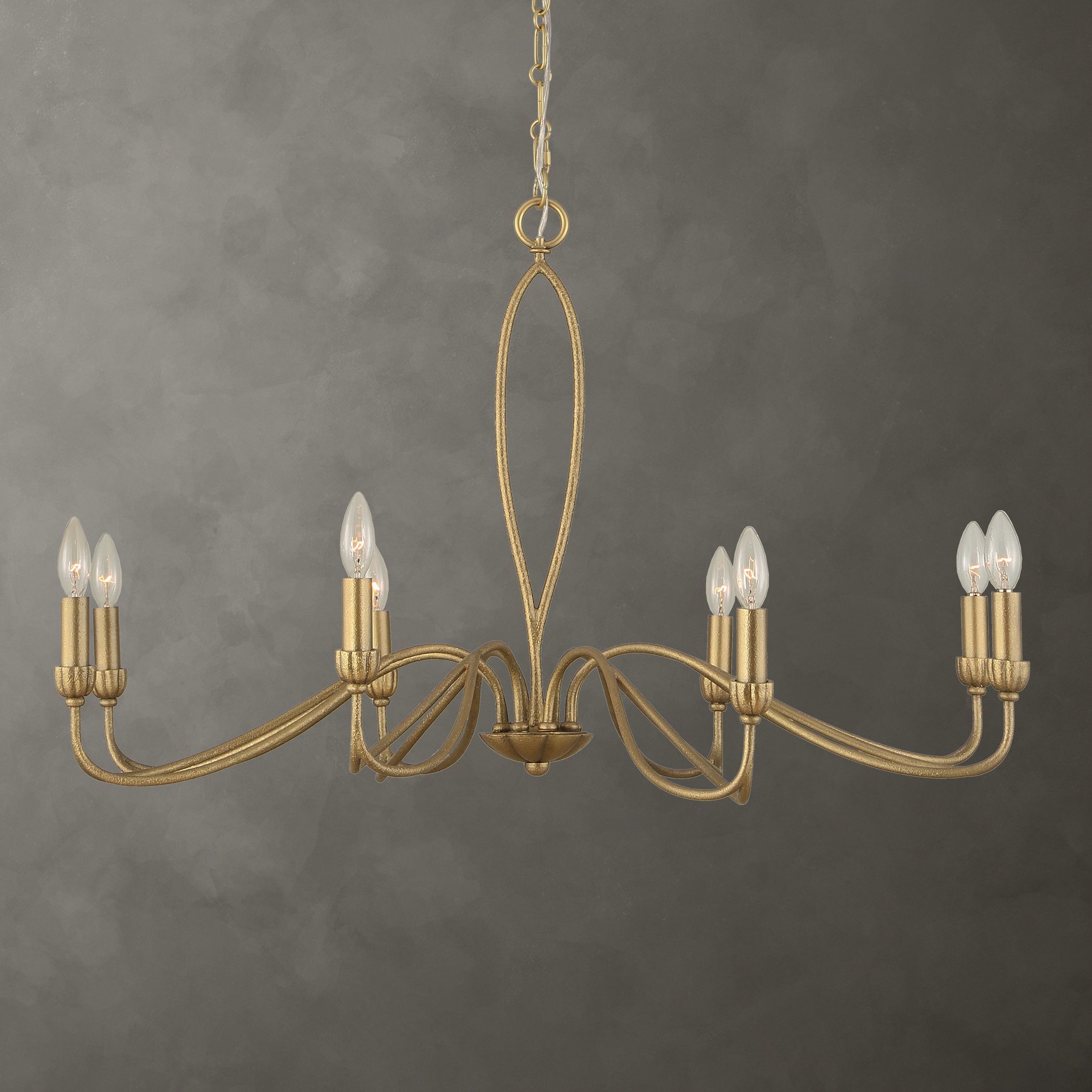 Corella 8 Light 40 inch Textured Soft Gold Chandelier Ceiling Light