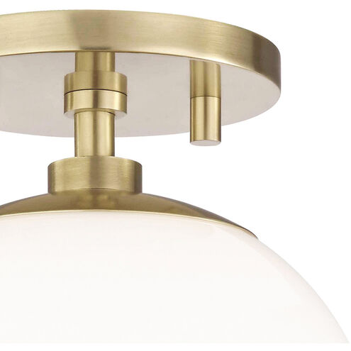Stella 1 Light 7 inch Aged Brass Semi Flush Ceiling Light