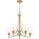 Joliet 5 Light 25 inch Burnished Brass Chandelier Ceiling Light