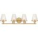 Candler 4 Light 32 inch Warm Brass Bathroom Vanity Light Wall Light