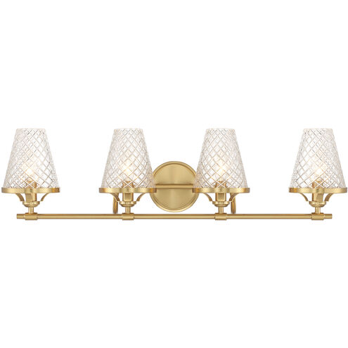 Candler 4 Light 32 inch Warm Brass Bathroom Vanity Light Wall Light