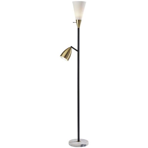 Dixon 71 inch 100.00 watt Black / Antique Brass Accents Torchiere Portable Light, Combo