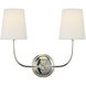 Thomas O'Brien Vendome 2 Light 18 inch Polished Nickel Double Sconce Wall Light in Linen