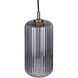 Malek 1 Light 5.88 inch Gold Corded Pendant Ceiling Light in Smoked Ribbed Glass