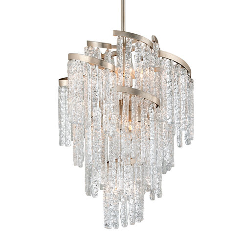 Mont Blanc 9 Light 25 inch Modern Silver Leaf Chandelier Ceiling Light