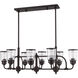 Lawrenceville 8 Light 40 inch Bronze Linear Chandelier Ceiling Light
