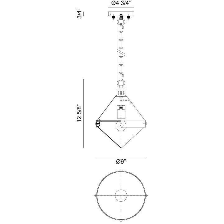Sphericon 1 Light 9 inch Matte Black and Chrome Pendant Ceiling Light in Chrome and Opal Glass