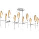 Aalto LED Classic Silver Linear Pendant Ceiling Light in 3000K LED, Optic Rib Bronze, Belvedere
